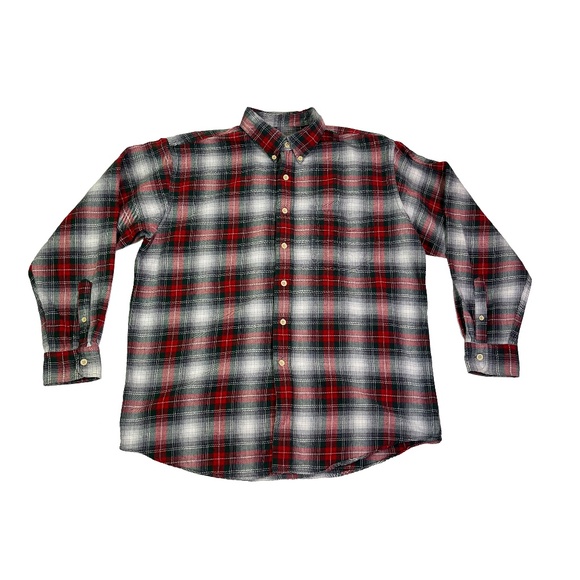 intage J.Crew Button Up Shirt Red Plaid Collared Flannel - Picture 1 of 6